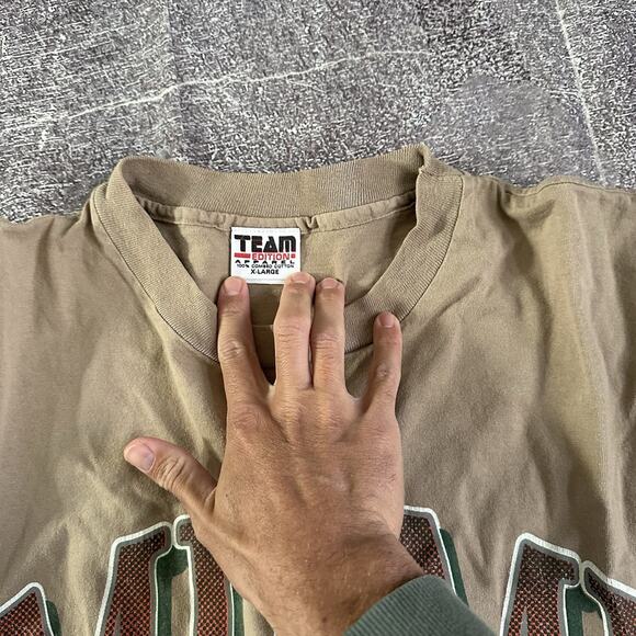 Men's Vintage 90's Team Miami Hurricanes Brown Sebastian the Ibis T Shirt Sz XL - Picture 2 of 5